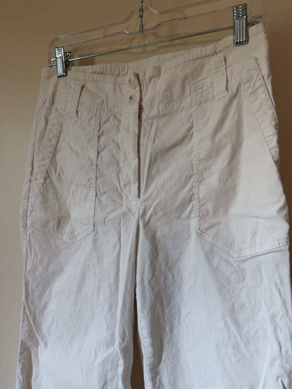 Anthropologie Maeve 10 The Naomi Linen High Rise Wide-Leg Flare Pants White - Picture 6 of 9